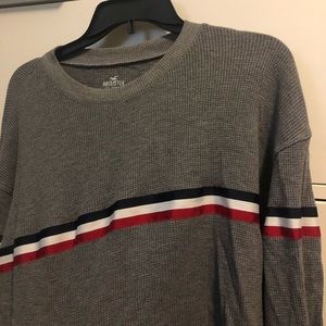 Hollister Grey Striped Long Sleeve